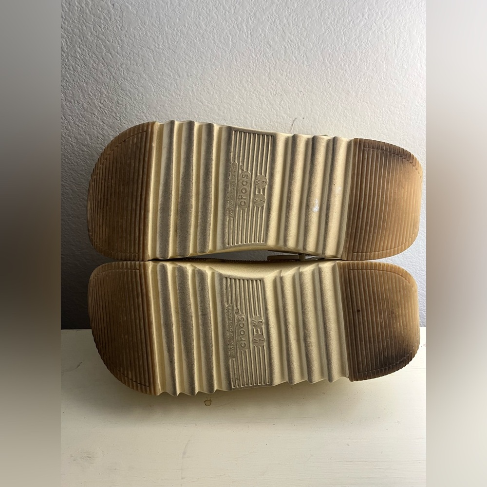 CROCS Platform Clogs with Backstrap in Neutral Be… - image 9